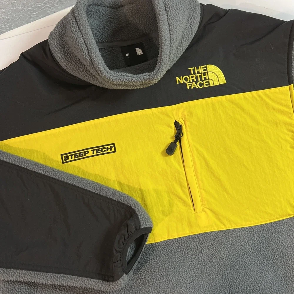 The North Face Steep Tech Women's Fleece Blk/Yellow/Gray Jacket Vanadsgry‎ Sz Sm